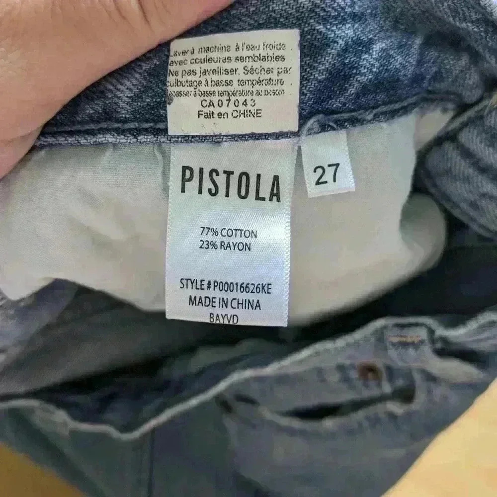PISTOLA Jeans size 27 women Distressed Blue Color Crop - Picture 8 of 11
